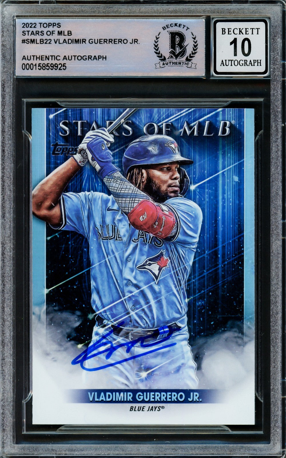 Vladimir Guerrero Jr Auto 2022 Topps Stars of MLB Card SMLB-22 Jays Sig 10 BAS