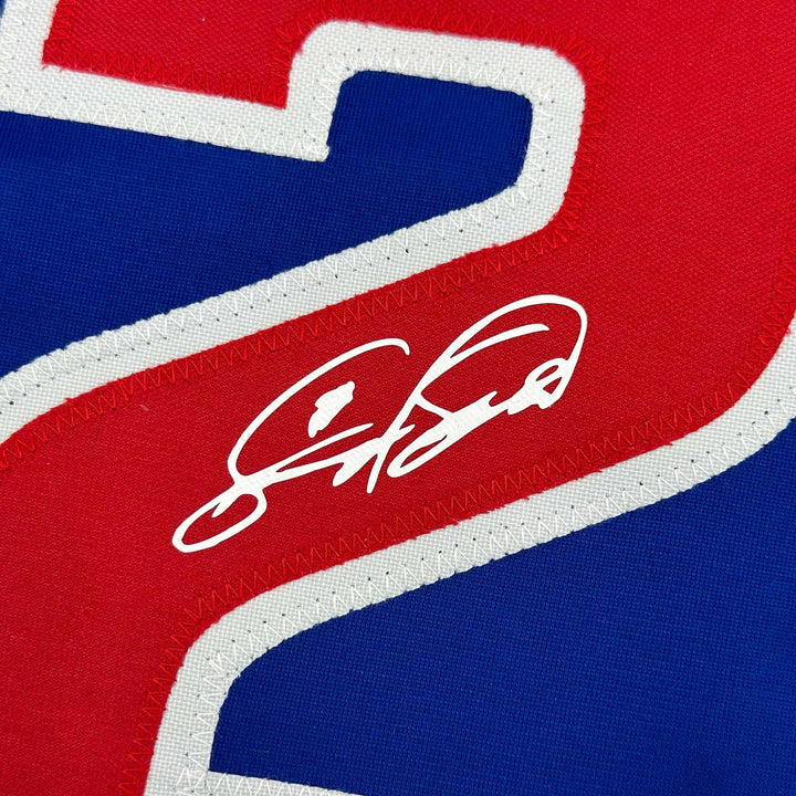 Facsimile Autographed Sammy Sosa Chicago Blue Reprint Jersey Size Men's XL