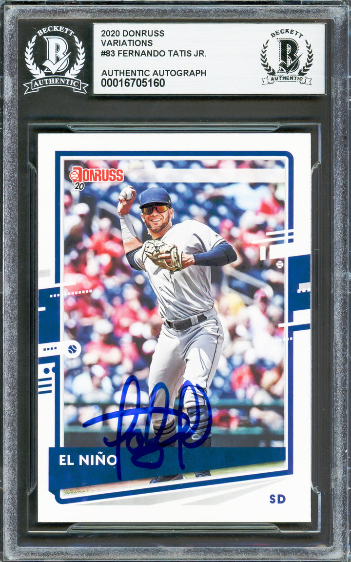 Fernando Tatis Jr. Auto 2020 Donruss Variations Card 83 Padres Beckett #16705160