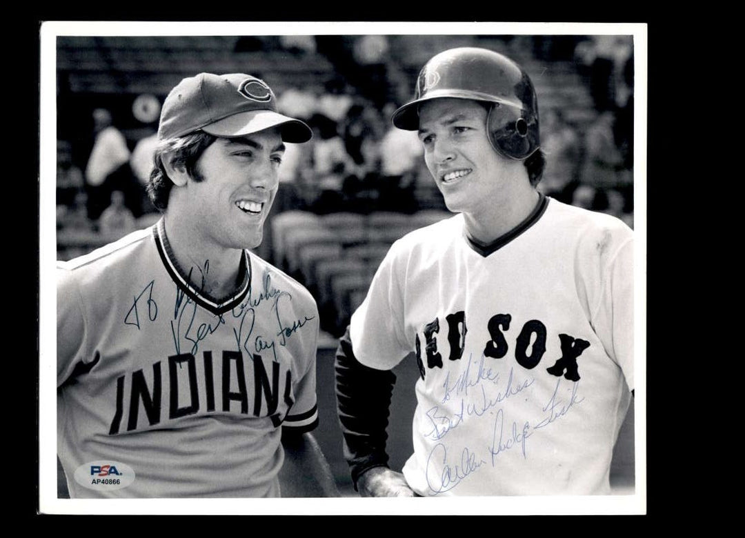 Ray Fosse Carlton Fisk PSA DNA Signed 8x10 Photo Autograph