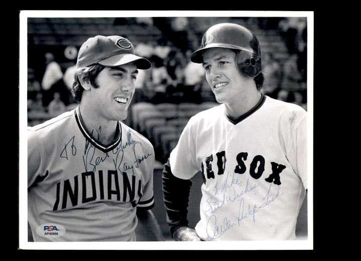 Ray Fosse Carlton Fisk PSA DNA Signed 8x10 Photo Autograph