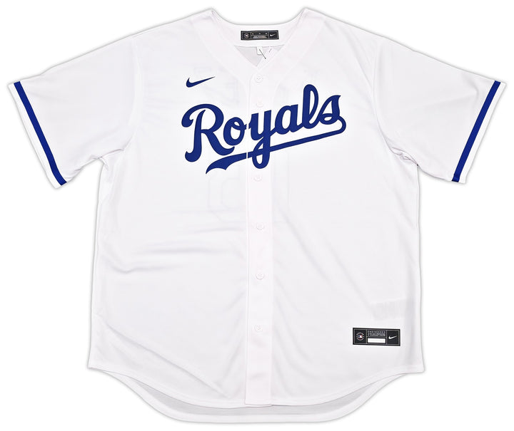 Kansas City Royals Salvador Perez Signed White Nike Jersey Size XL Beckett Wit