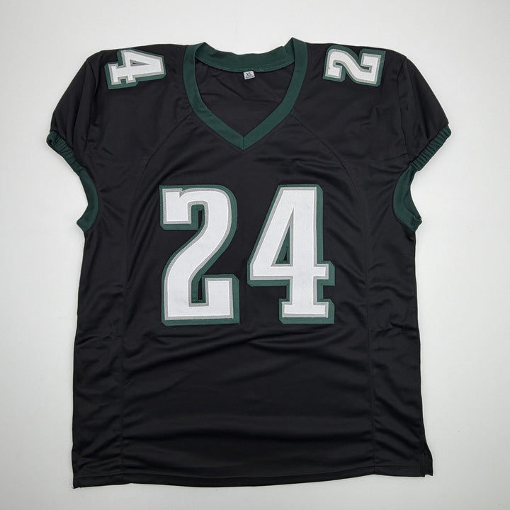 Autographed/Signed Andrew Mukuba Philadelphia Black Pro Cut Jersey JSA COA