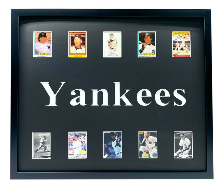 New York Yankees Legends Framed 10 Baseball Card Collage Lot Jeter Mantle Ruth