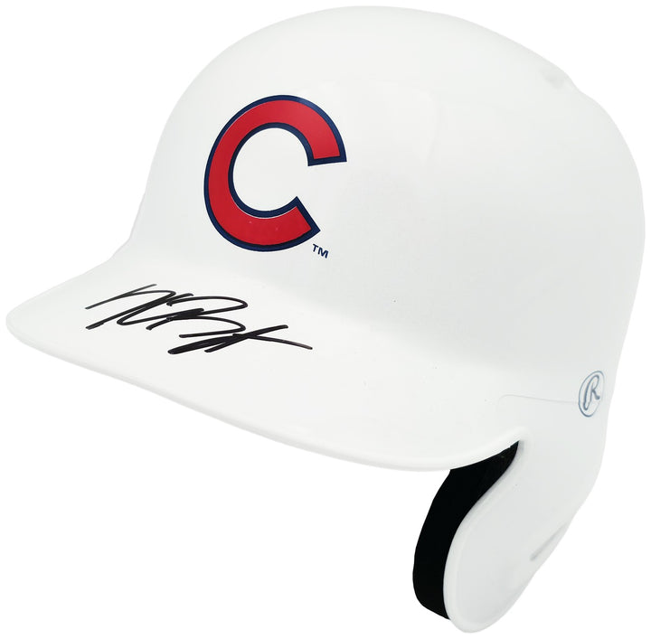 Kris Bryant Signed Chicago Cubs Chrome White Mini Helmet Fanatics & MLB Holo