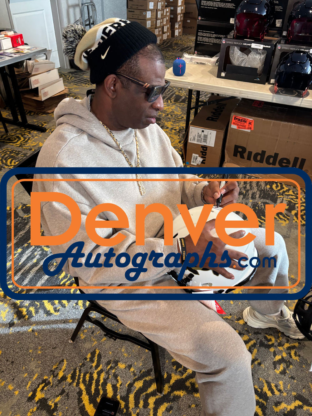 Deion Sanders Signed Colorado Buffaloes Authentic White Helmet Beckett 49652