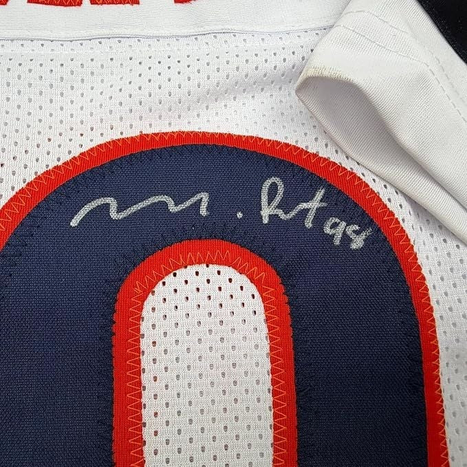 Framed Autographed Montez Sweat 35x39 Chicago White Football Jersey PSA COA