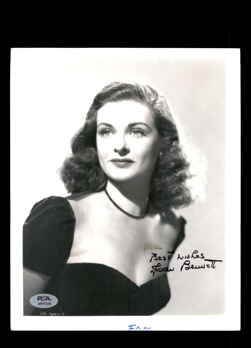 Joan Bennett PSA DNA Coa Signed 8x10 Photo Autographed