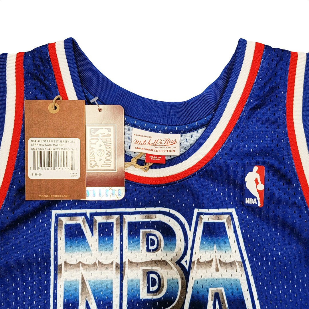 Jazz Karl Malone Auto Blue Authentic Mitchell Ness 1992 ASG Jersey Sz L Beckett