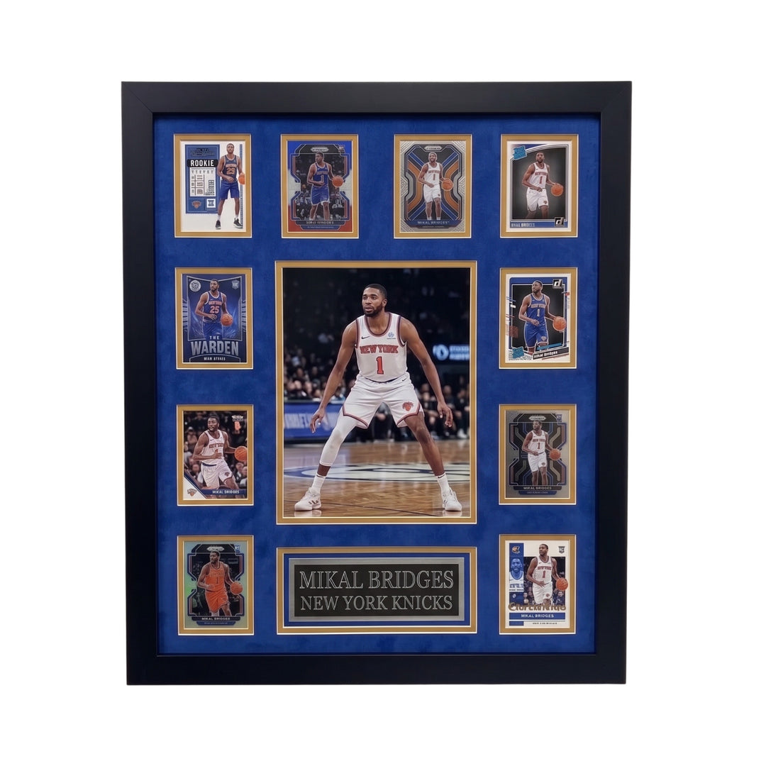 Mikal Bridges 10-Card Custom Framed Display Piece New York Knicks