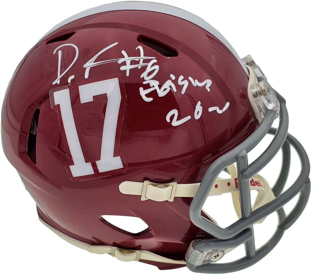 Devonta Smith Signed Alabama Crimson Tide Speed Mini Helmet Beckett