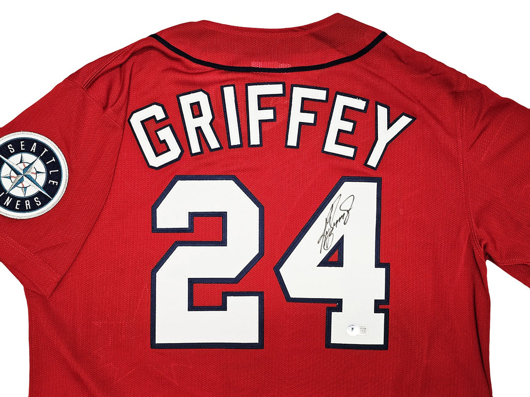 Mariners Ken Griffey Jr. Auto Red Mitchell Ness 97 AS Jersey Jackie Robinson BAS