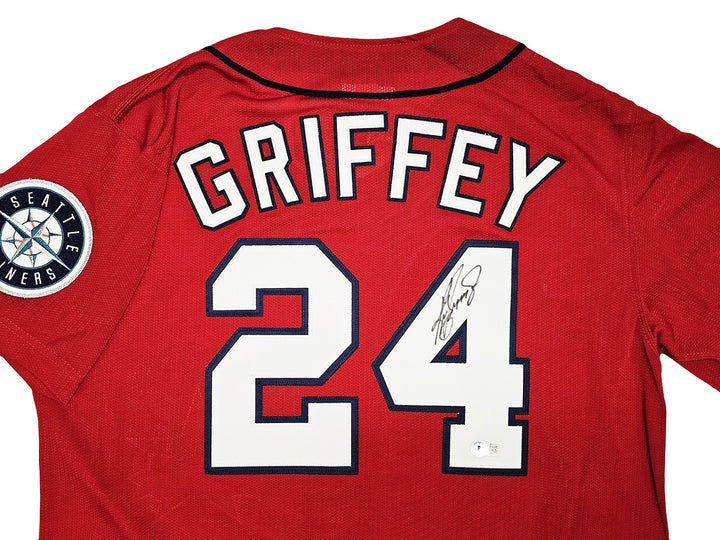 Mariners Ken Griffey Jr. Auto Red Mitchell Ness 97 AS Jersey Jackie Robinson BAS