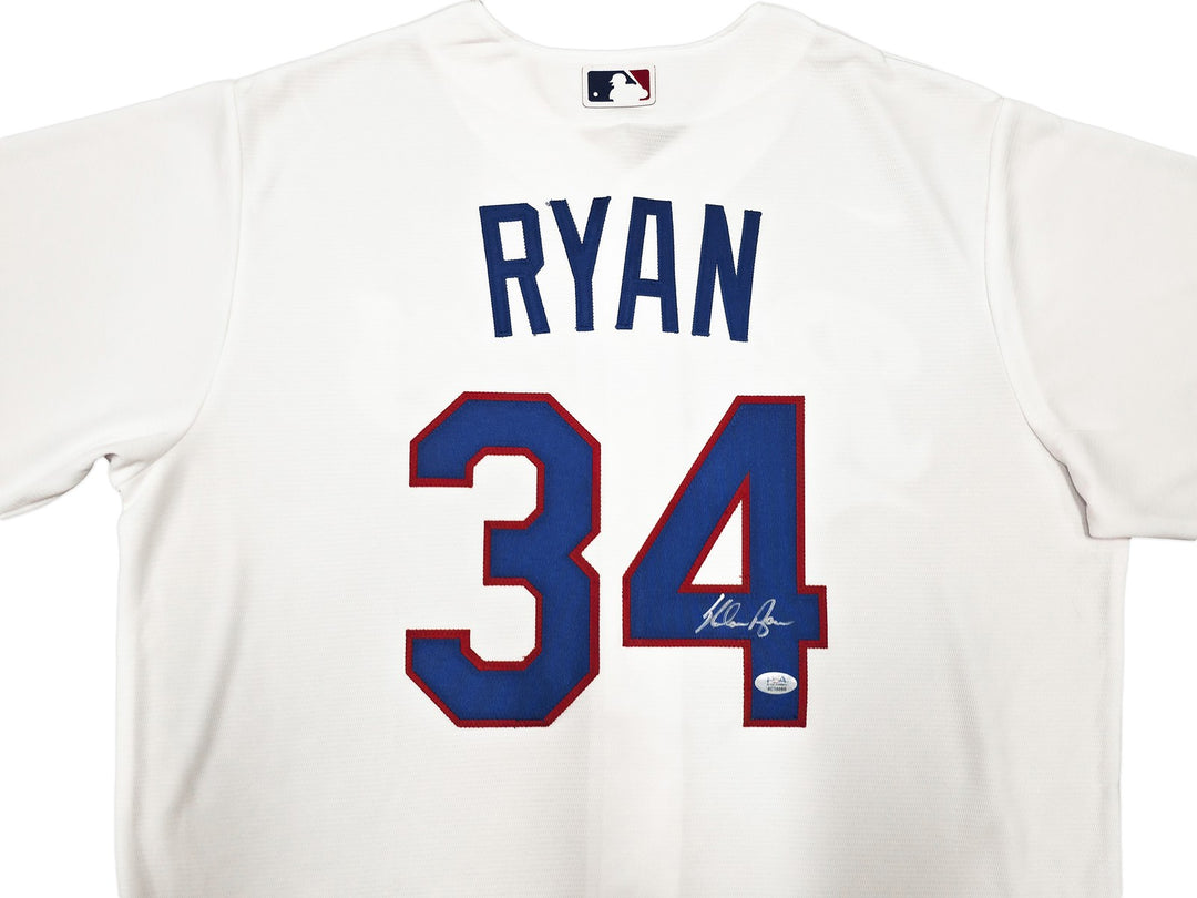 Texas Rangers Nolan Ryan Signed White Nike Jersey Size XL PSA/DNA ITP