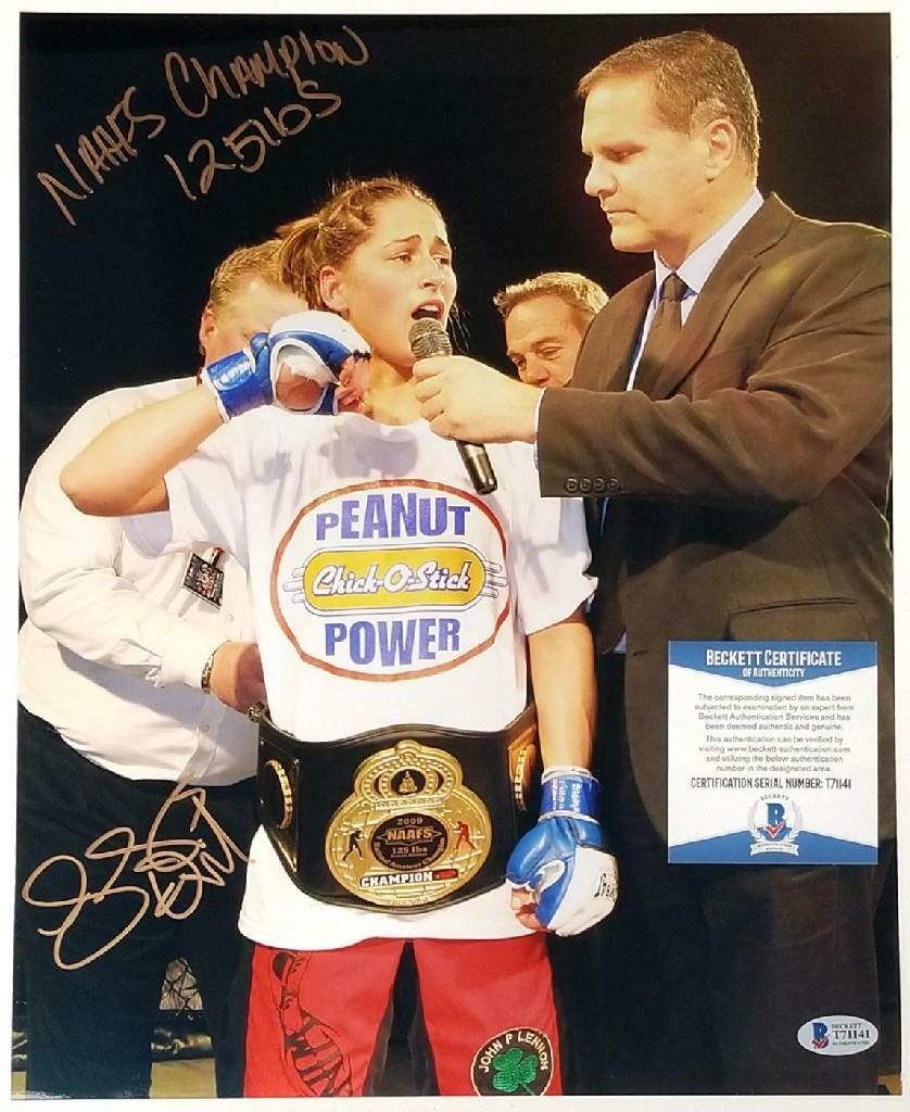 Jessica Eye signed "NAAFS Champ 125 lbs" 11x14 Photo Autograph ~ Beckett BAS COA