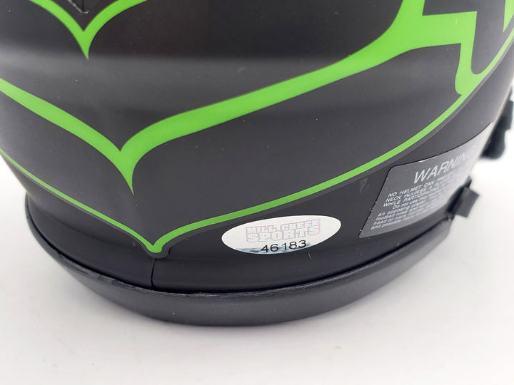 Tyler Lockett Signed Seattle Seahawks Eclipse Black Speed Mini Helmet MCS Holo