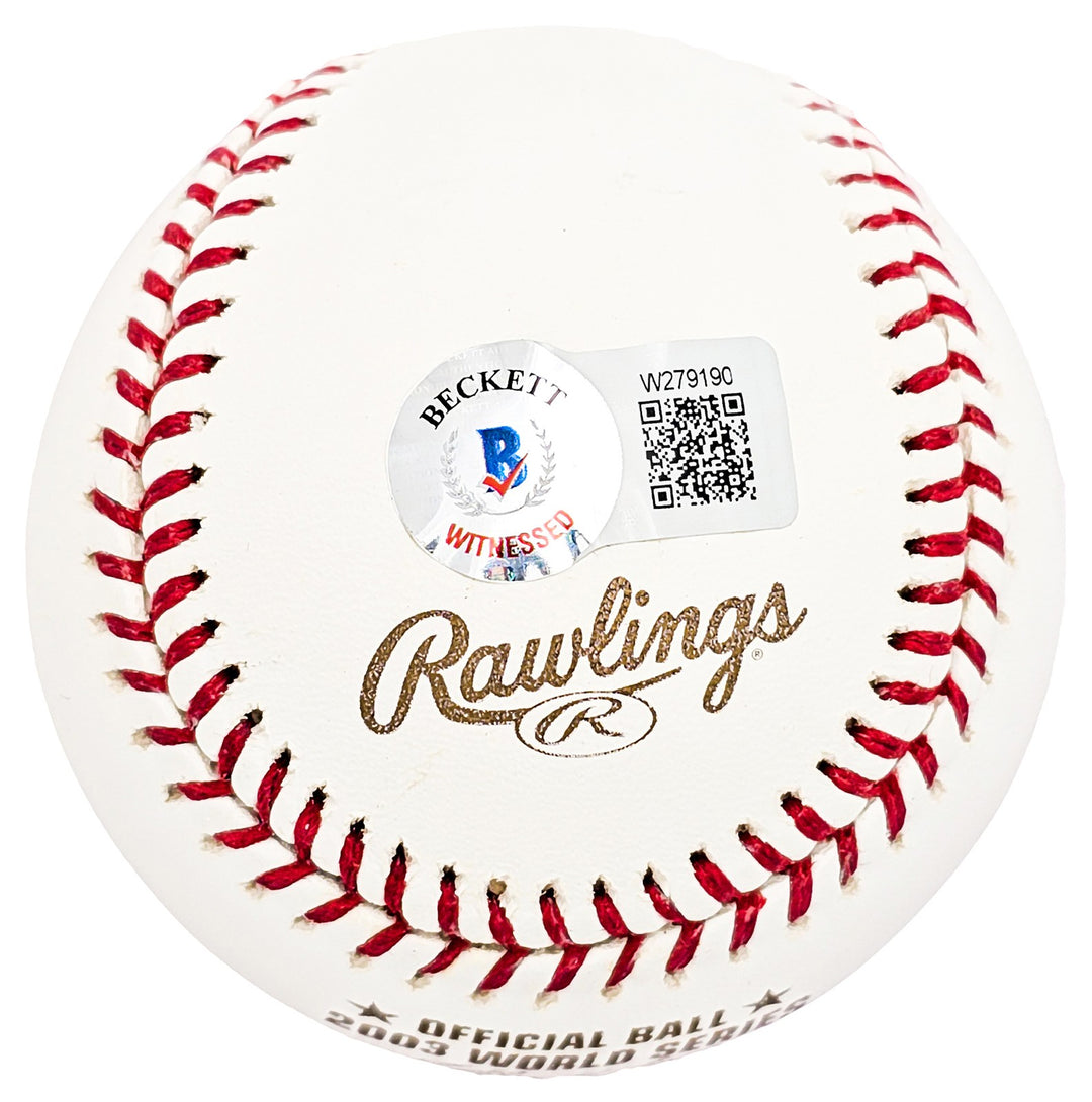 Miguel Cabrera Signed Official 2003 WS Logo Baseball Detroit Tigers Beckett Wit