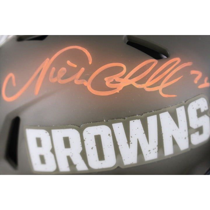 Nick Chubb Autographed/SIgned Cleveland Browns 22 STS Mini Beckett 53606