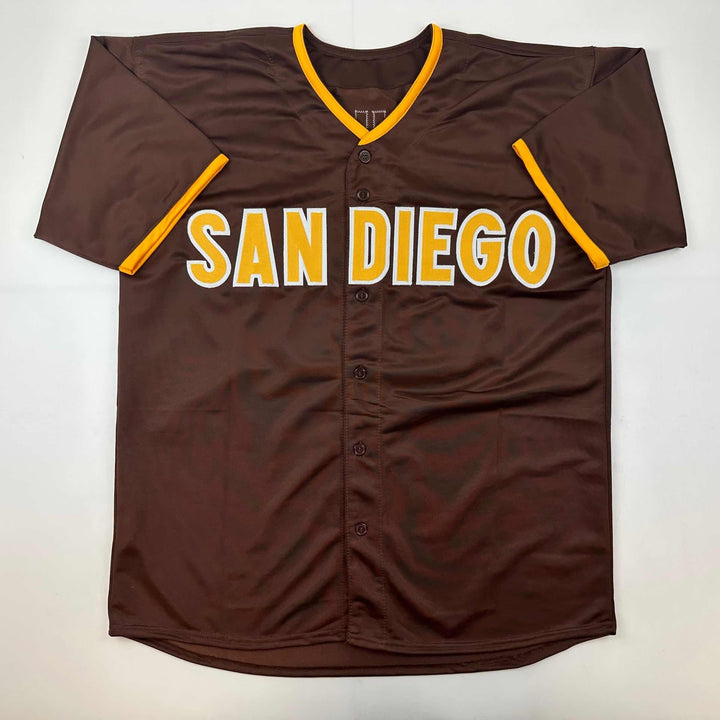 Facsimile Autographed Manny Machado San Diego Brown Reprint Auto Jersey Men's XL