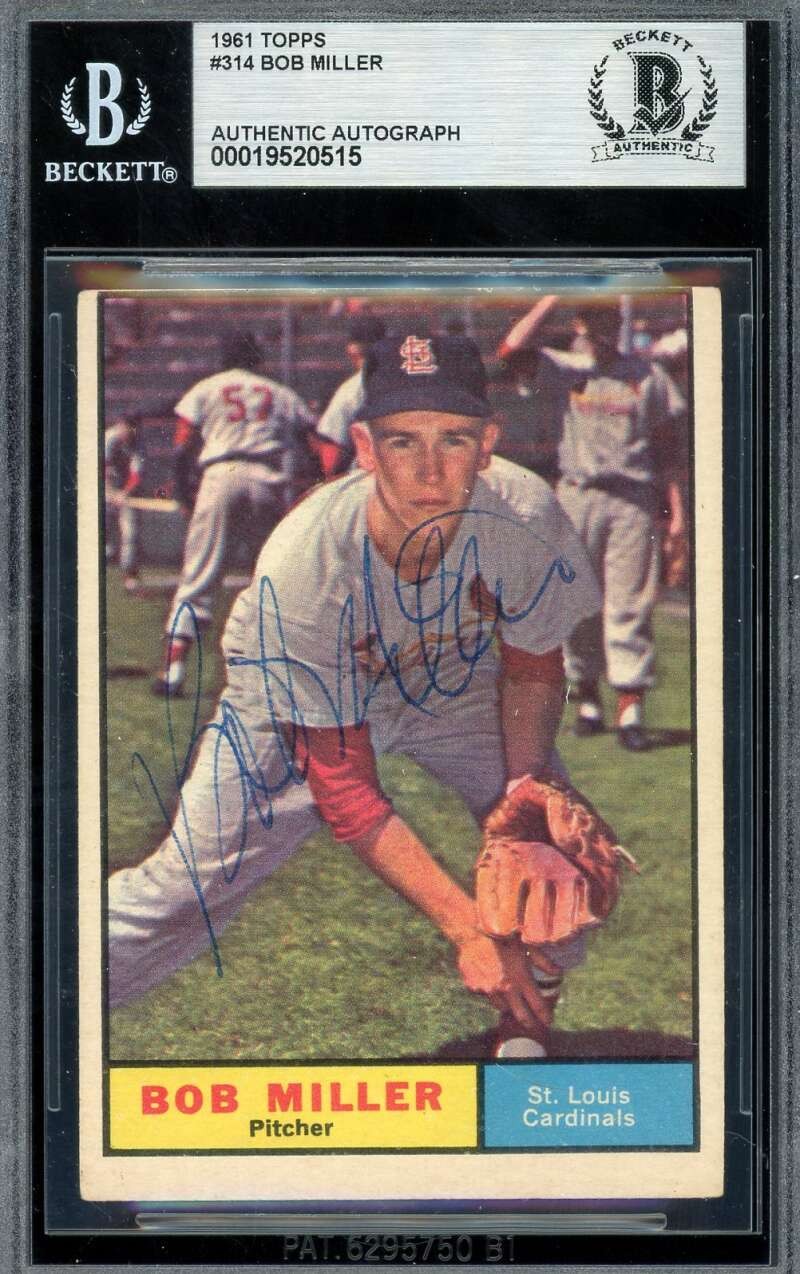 Bob Miller Beckett BAS Vintage Signed 1961 Topps Rare Autograph