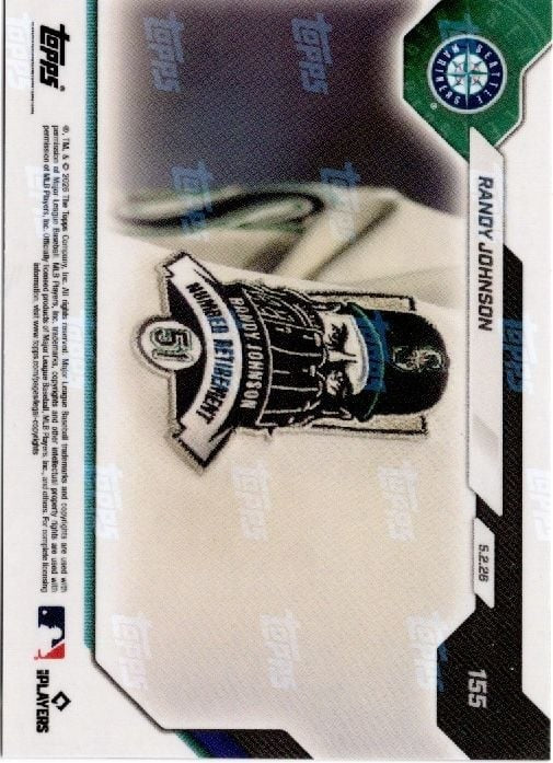 2026 Topps Now Randy Johnson #155 Gold Foil /50 Seattle Mariners Baseball Card