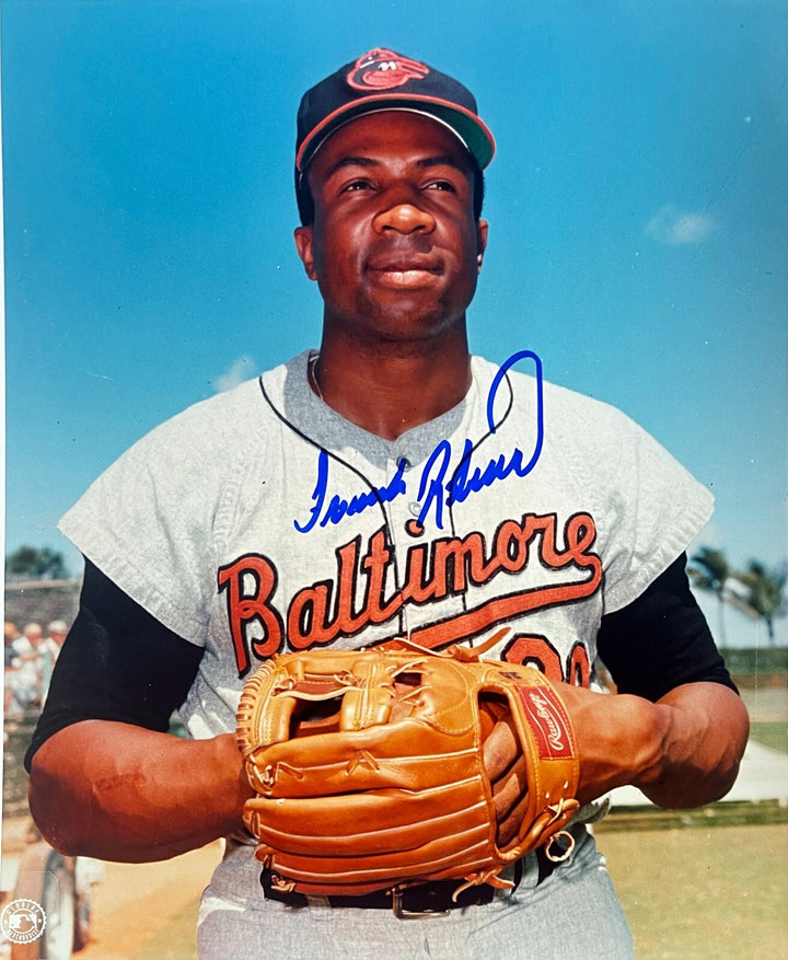 Frank Robinson signed Baltimore Orioles MLB 8x10 Photo- COA/Show Ticket (HOF/TC)