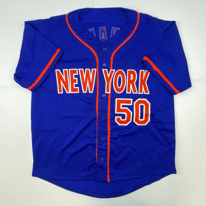 Autographed/Signed Sid Fernandez 86 WSC New York Blue Jersey JSA COA