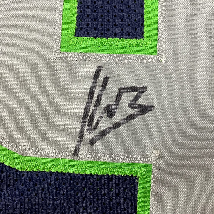 Framed Autographed/Signed Kenneth Walker 33x42 Seattle Blue Jersey BAS COA