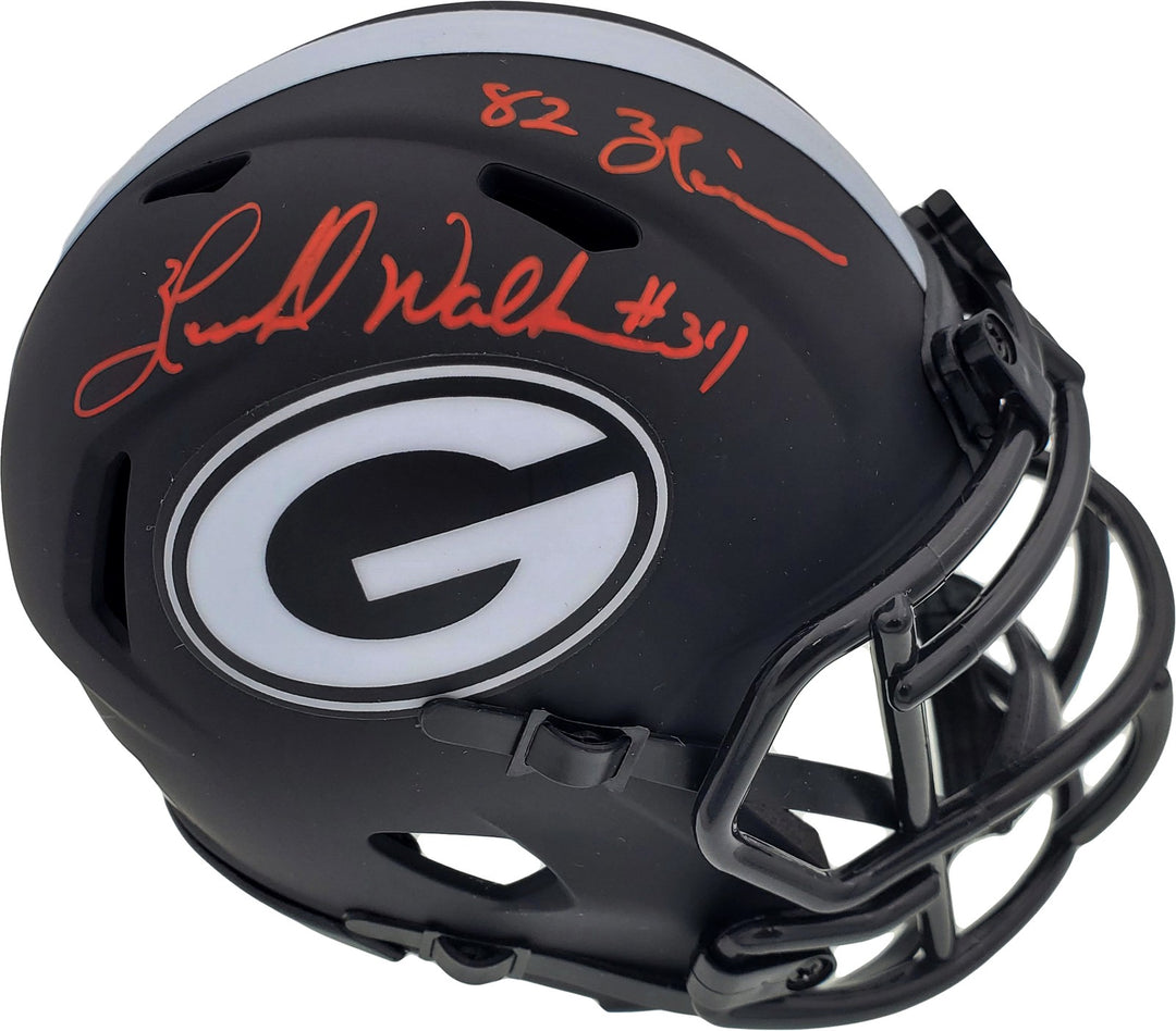 Herschel Walker Signed Georgia Bulldogs Eclipse Black Speed Mini Helmet Beckett