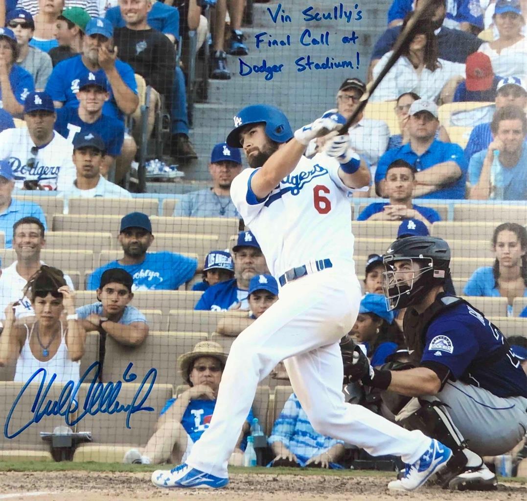 Charlie Culberson "Vin Scully's Final Call" signed Dodgers 16x20 photo BAS
