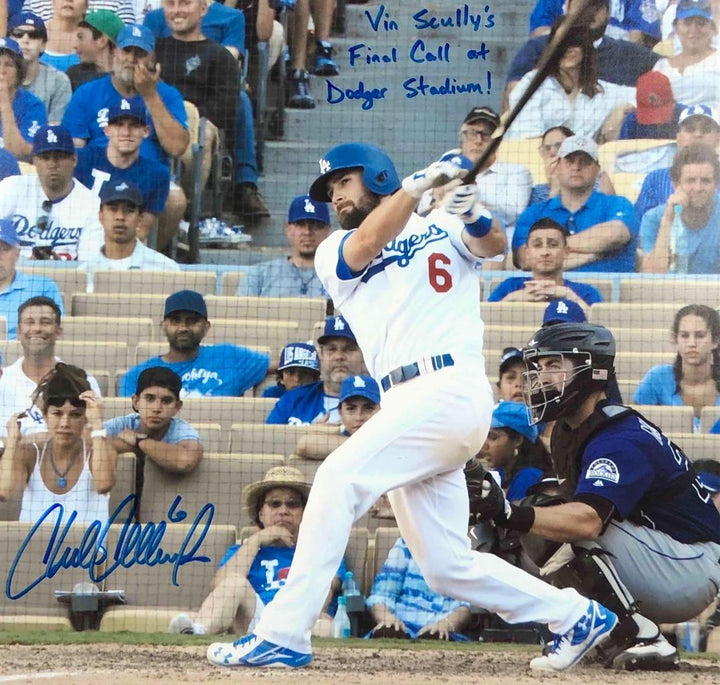 Charlie Culberson "Vin Scully's Final Call" signed Dodgers 16x20 photo BAS