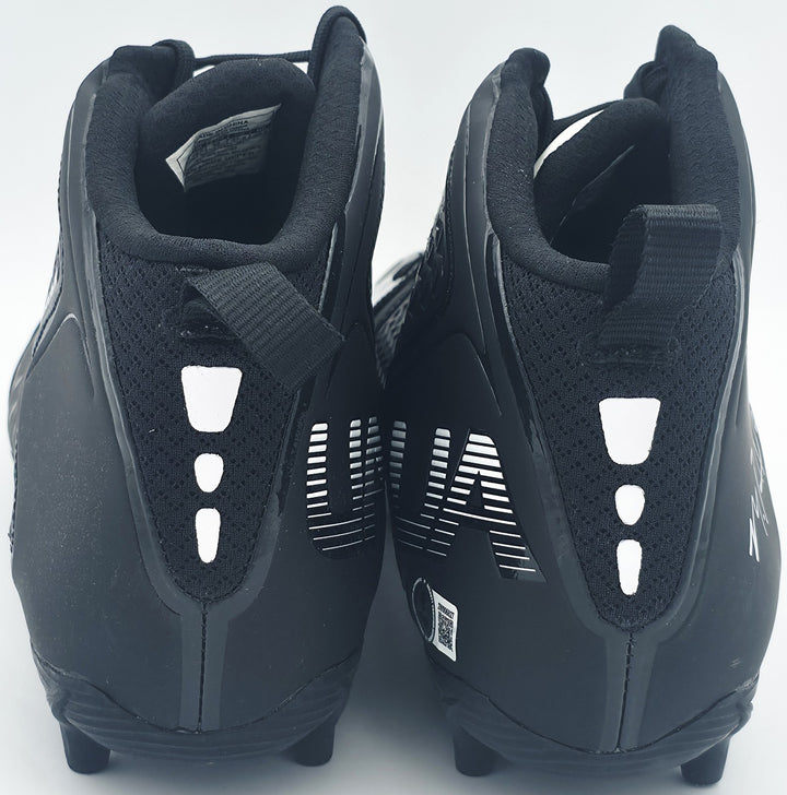 Michael Penix Jr Auto Black Under Armour Team Fierce MC Cleats Falcons Size 135