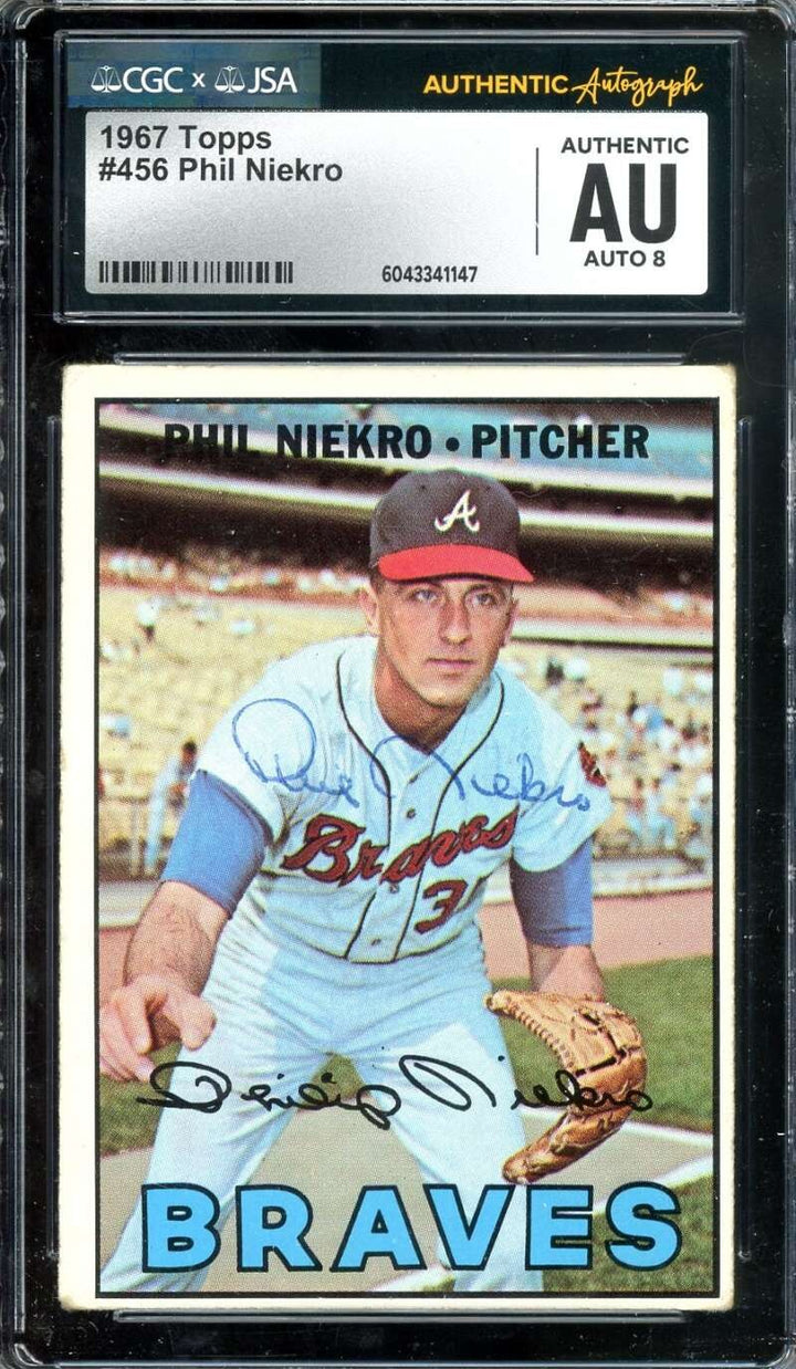 Phil Niekro CGC JSA Coa Signed 1967 Topps Autographed