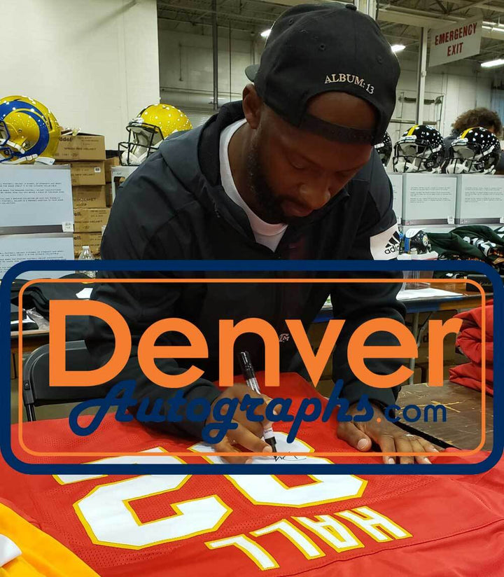 Dante Hall Autographed/Signed Pro Style Red XL Jersey Beckett 35510