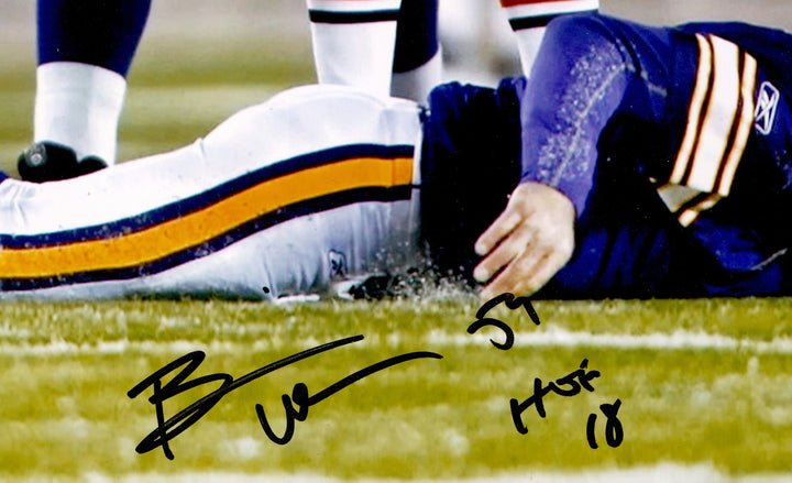 Brian Urlacher Signed 16x20 Photo Chicago Bears "HOF 18" Beckett BAS Witness