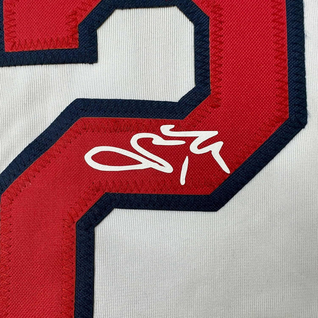 Framed Facsimile Autographed Scott Rolen 33x42 White Reprint Laser Auto Jersey