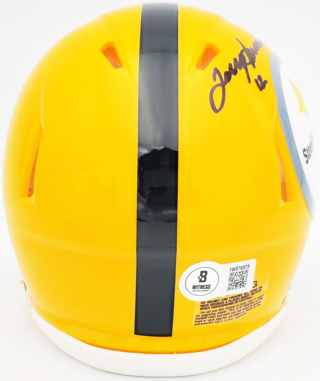 Terry Bradshaw Signed Pittsburgh Steelers Yellow Speed Mini Helmet Beckett Wit
