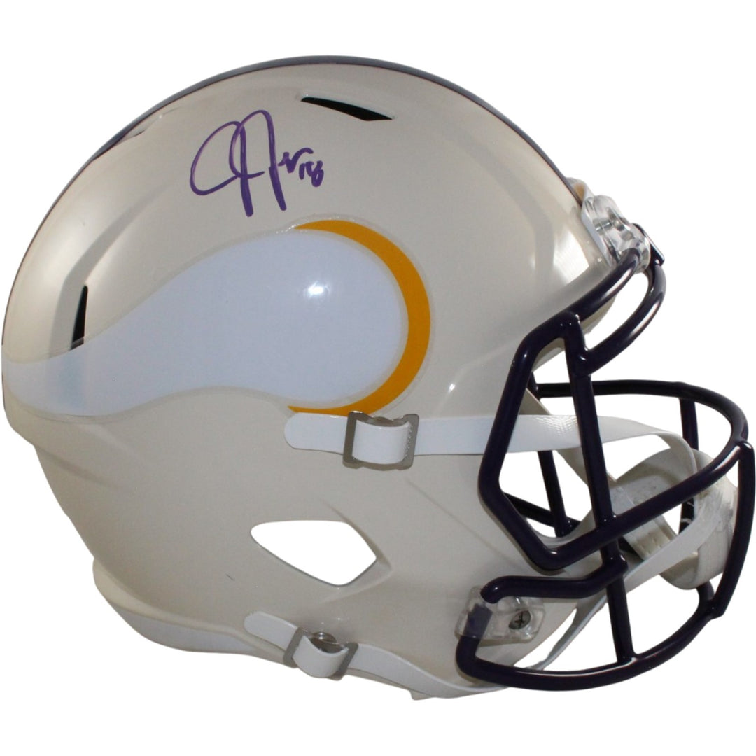 Justin Jefferson Autographed Minnesota Vikings F/S Retro Helmet Beckett W 56179