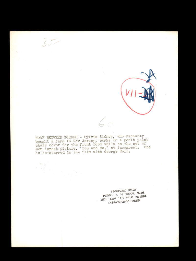 Sylvia Sidney JSA Coa Signed 8x10 1938 Photograph Autograph