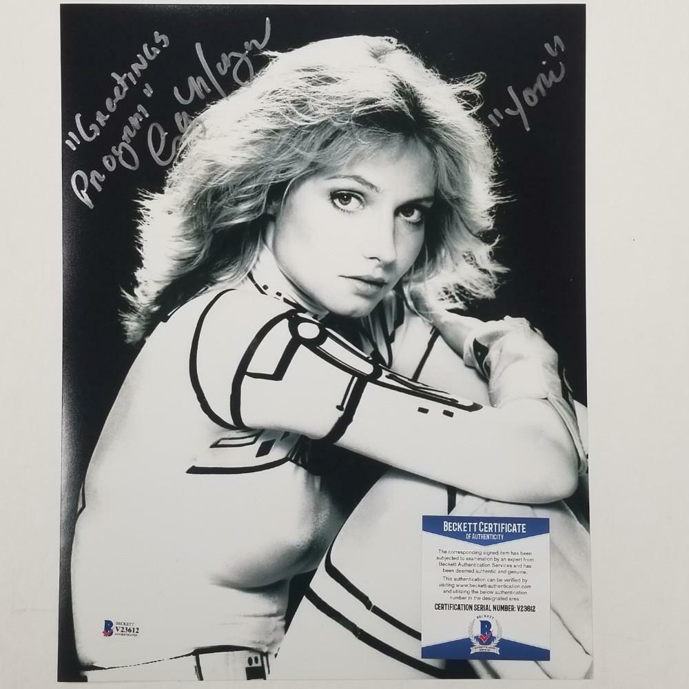 Cindy Morgan signed Tron 11x14 Photo + QUOTE Autograph ~ Beckett BAS COA