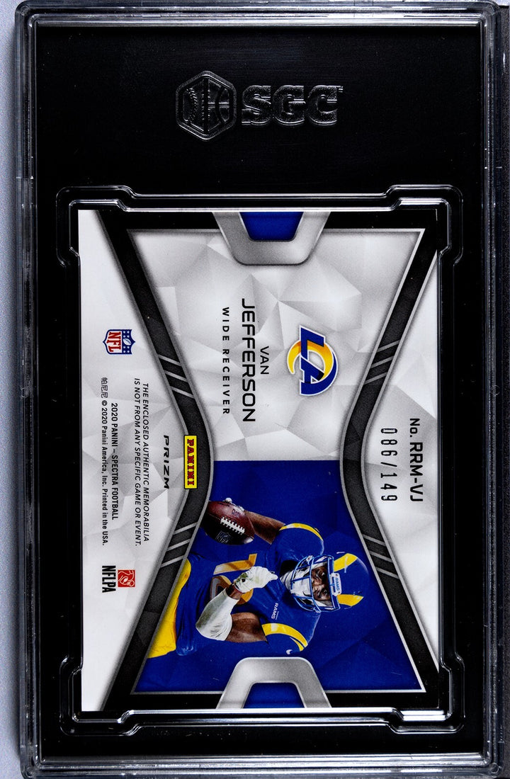 Van Jefferson 2020 Panini Spectra Rookie Materials Card /149- SGC Graded 9.5 MT+