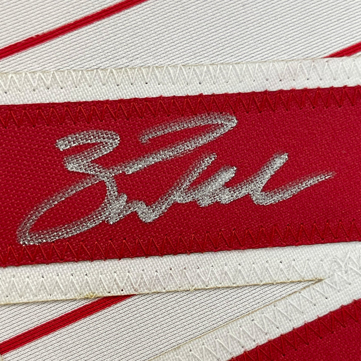 Framed Autographed/Signed Zack Wheeler 33x42 Pinstripe Jersey PSA/DNA COA