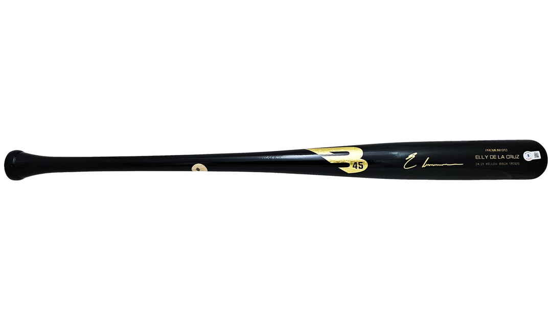Elly De La Cruz Signed Black B45 Player Model Bat Cincinnati Reds Beckett Wit