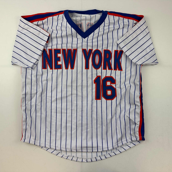 Facsimile Autographed Dwight Doc Gooden New York Pinstripe Reprint Jersey Men XL
