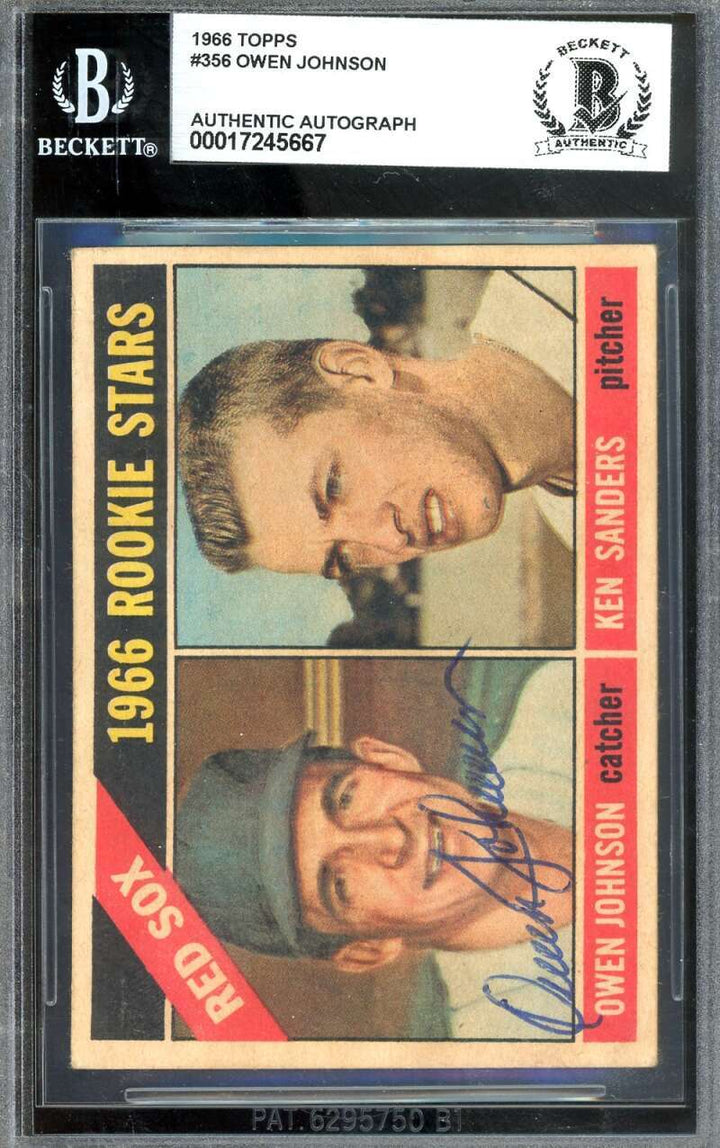 Owen Johnson Beckett BAS Signed 1966 Topps Venezuelan Rookie Autographed