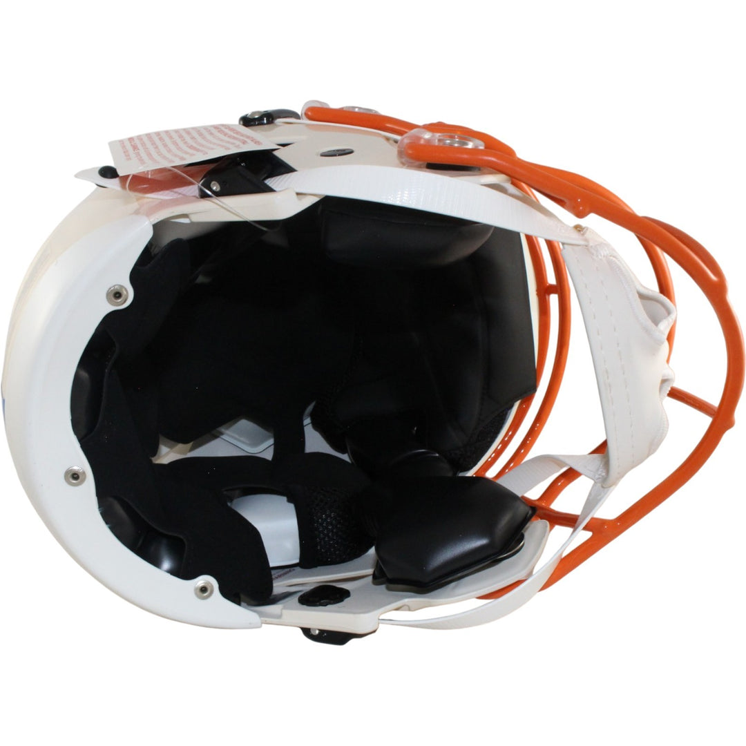 Bo Nix Autographed Denver Broncos SpeedFlex Retro Helmet Beckett Witness 56432