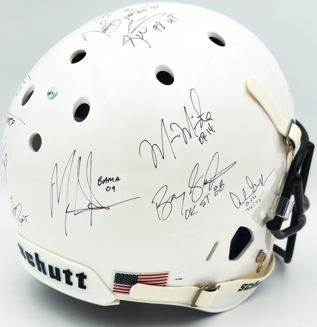 CFB Heisman Winners Signed Shutt Auth FS Helmet 24 Sigs Barry Sanders Steiner