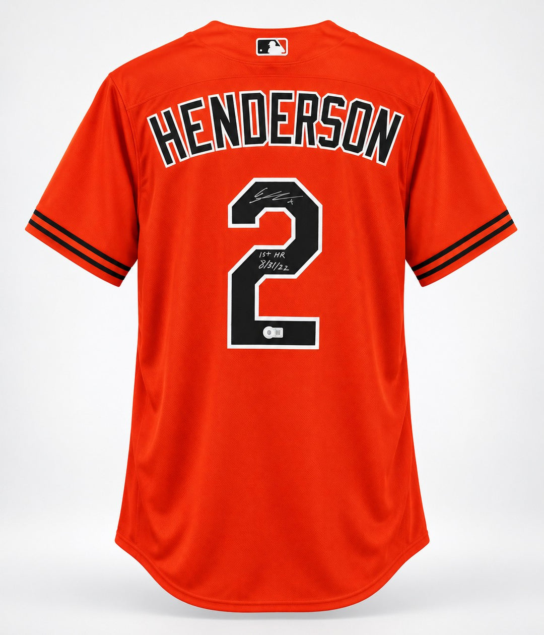 Gunnar Henderson Signed Orioles Nike XL Jersey 1st HR 8/31/22 BAS