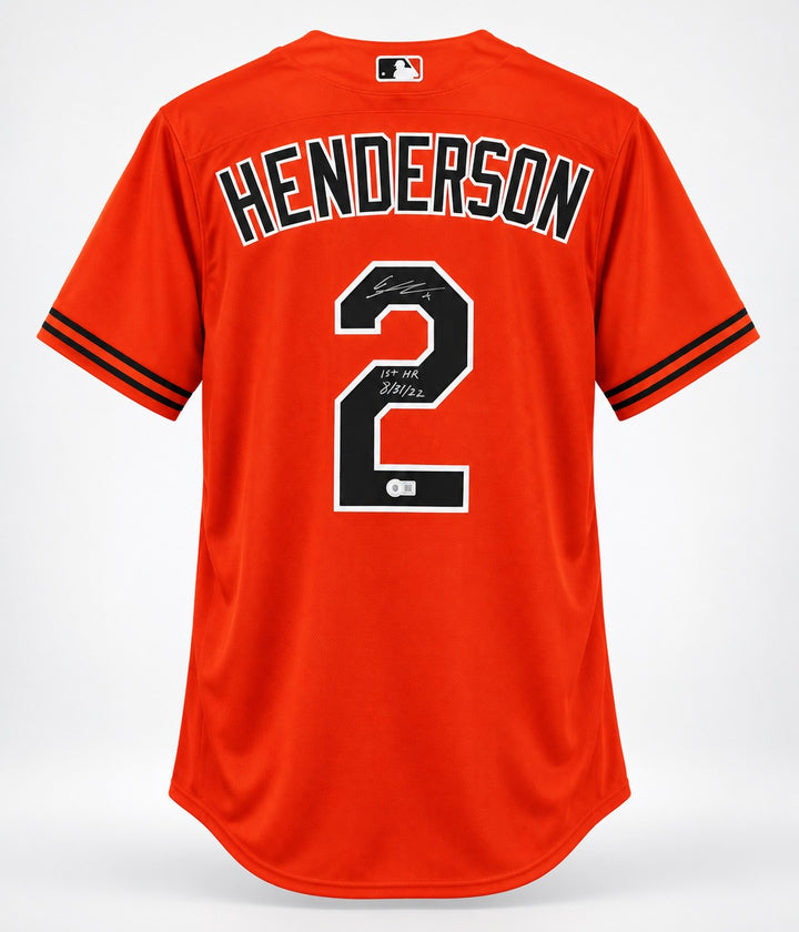 Gunnar Henderson Signed Orioles Nike XL Jersey 1st HR 8/31/22 BAS