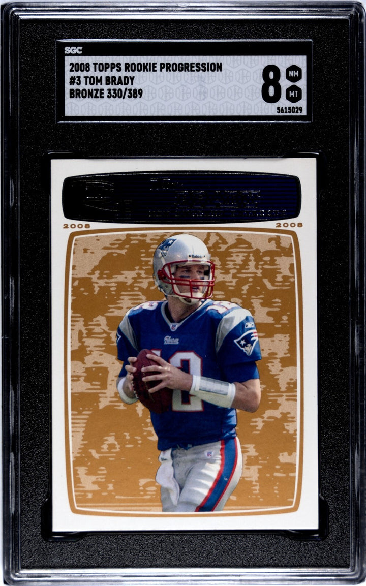 Tom Brady 2008 Topps Rookie Progression Bronze Card #3- /389- SGC Graded 8 NM-MT